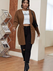 Drawstring Hoodie Cardigan