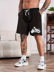 Men's Graphic Motorbike Shorts Breathable Drawstring Summer Outdoor