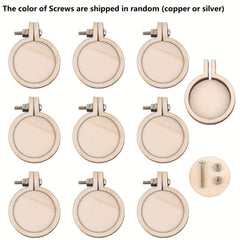 10pcs Mini Wood Hoop Ring DIY Pendant Embroidery Frame