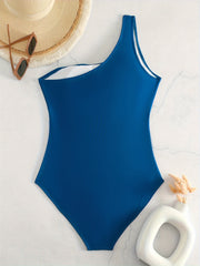 One Shoulder High Stretch One Piece Bathing Suit