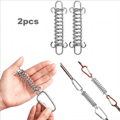 2pcs Stainless Steel Spring Wind Rope Buckle for Sunshade and Camping Gear