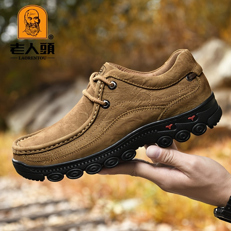 LAORENTOU Men's Leather Ankle Boots Walking Sneakers