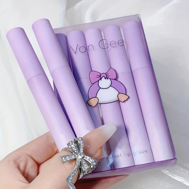 Waterproof Lip Tint Set Matte Lipstick Gloss 5pc Makeup