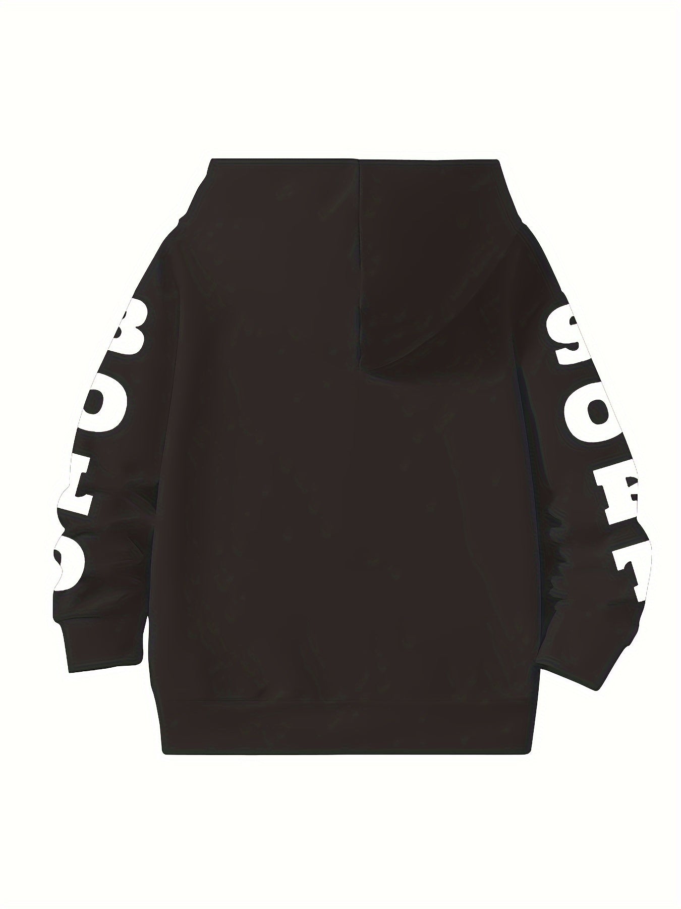 Flower & Hand Graphic Hoodie Girls Comfy Hooded Pullover