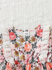 Autumn Flower Graphic Baby Long Creeper Bodysuit