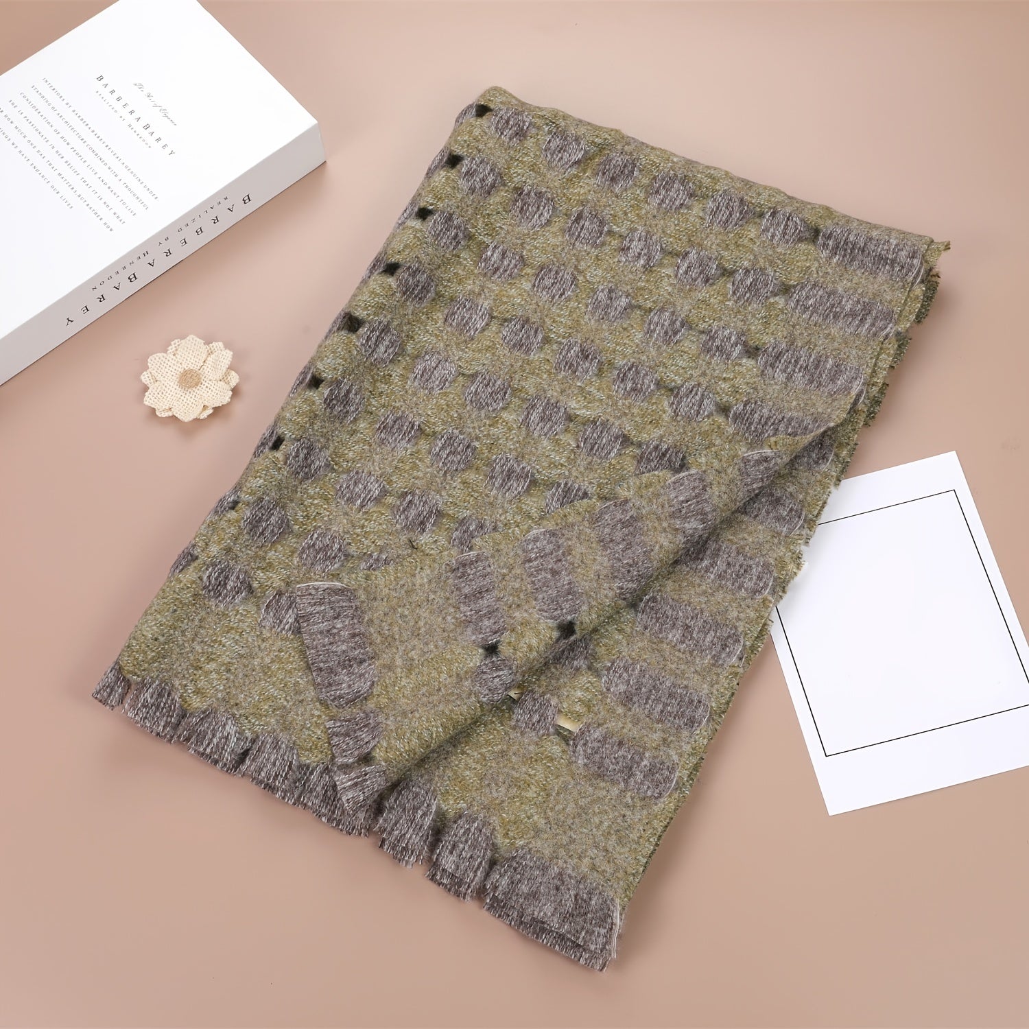 Floral Drawstring Scarf Shawl For Women Winter Warm Scarves