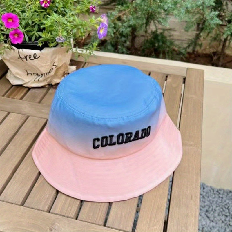 COLORADO Gradient Bucket Hat Lightweight Sunscreen Hip Hop Fisherman Cap