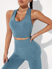 Yoga Sports Set: Racerback Sports Bra & High Waist Leggings