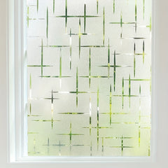 Non Adhesive Frosting Privacy Film for Glass Windows Cross Pattern