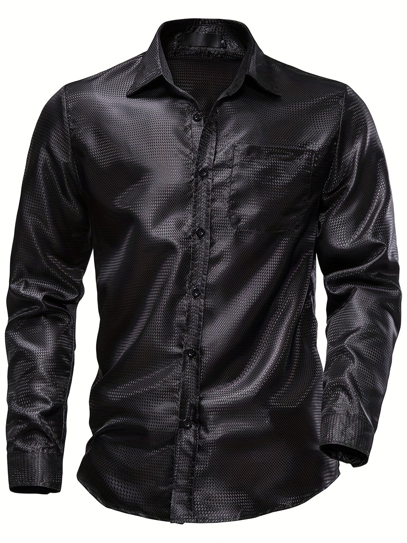 Men's Sexy Style Casual Shirt Turn Down Collar Long Sleeves Clubwear