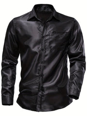 Men's Sexy Style Casual Shirt Turn Down Collar Long Sleeves Clubwear