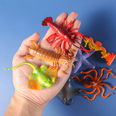 Ocean Sea Animals Figures Set 12pcs Mini Plastic Underwater Life Creatures