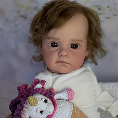 23 Inch Hair Transplant Reborn Doll Soft Silicone Washable Hairpin