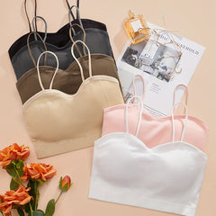 6pcs Solid Wireless Bras Comfy & Breathable Stretch Bra Women's Lingerie