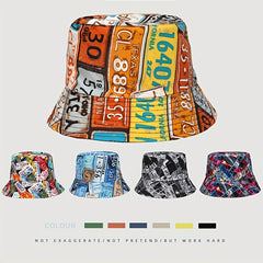 Street Hip hop Fisherman Hat Outdoor Sun Protection Double sided Printing