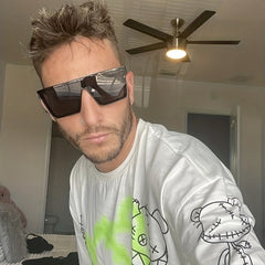 Men's Oversized Flat Lens Sunglasses