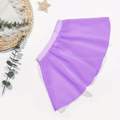 Girls Solid Ballet Tutu Skirt for Dancing Performance