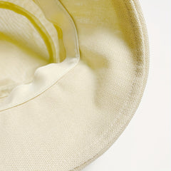 Beige Foldable Bucket Hat Rolled Brim Sun Hat