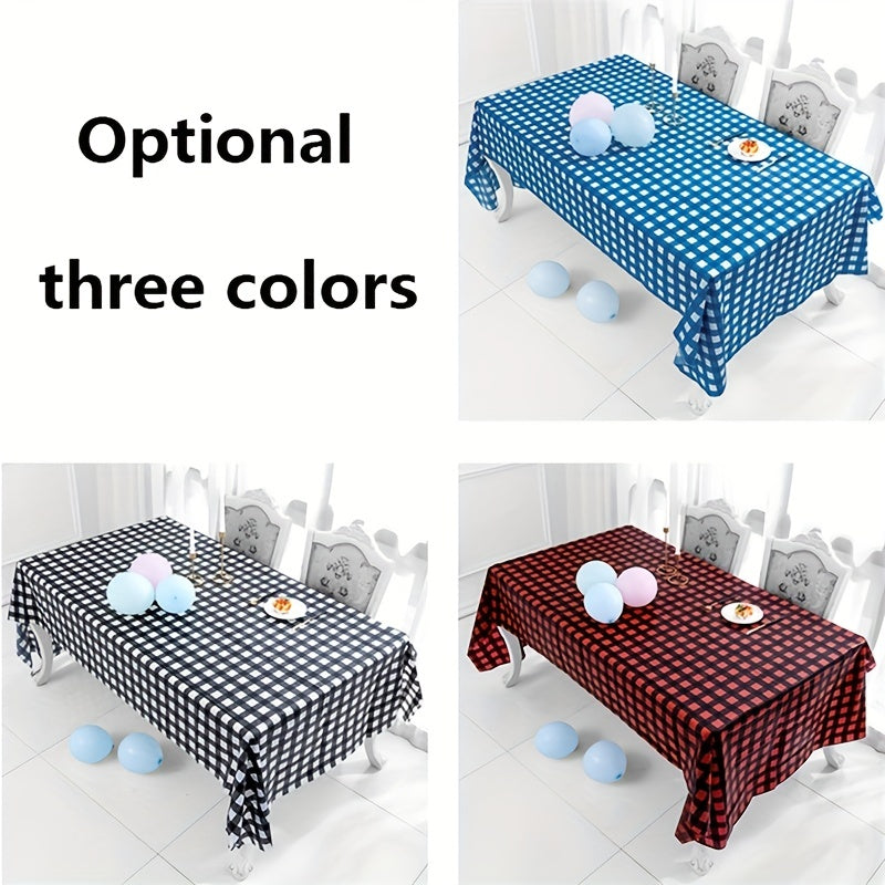 Plaid Printed Table Cloth Waterproof Christmas Birthday