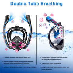 180 Degree Panoramic Full Face Snorkel Mask Anti Leak Dry Top Set