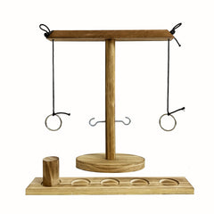Ring Toss Game Indoor Outdoor Wooden Hook Set