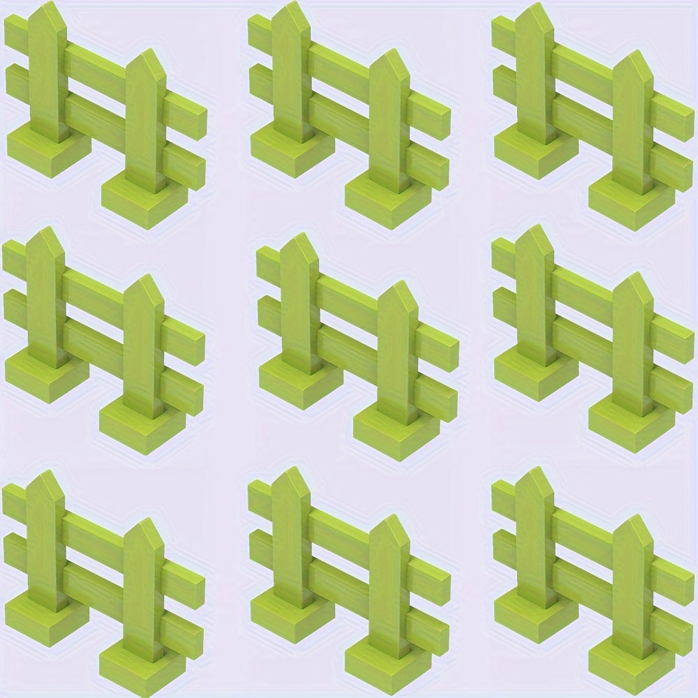 9pcs Building Blocks Villa House Farm Ranch Fence DIY Animal Scene Play Toys