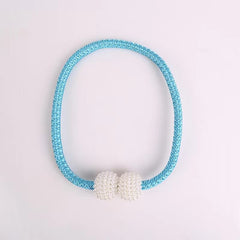 2pcs Faux Pearl Magnetic Curtain Tiebacks Decorative Pearls Rope Holdback