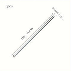 5pcs Glass Rod Stirrers for Mixing Beverages & Chemicals