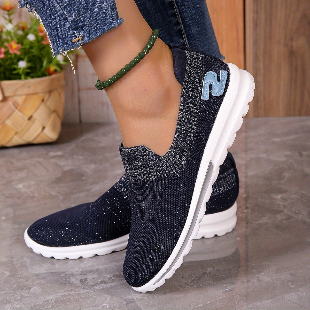 Women's Breathable Slip On Flat Shoes Lightweight Low Top Sneakers