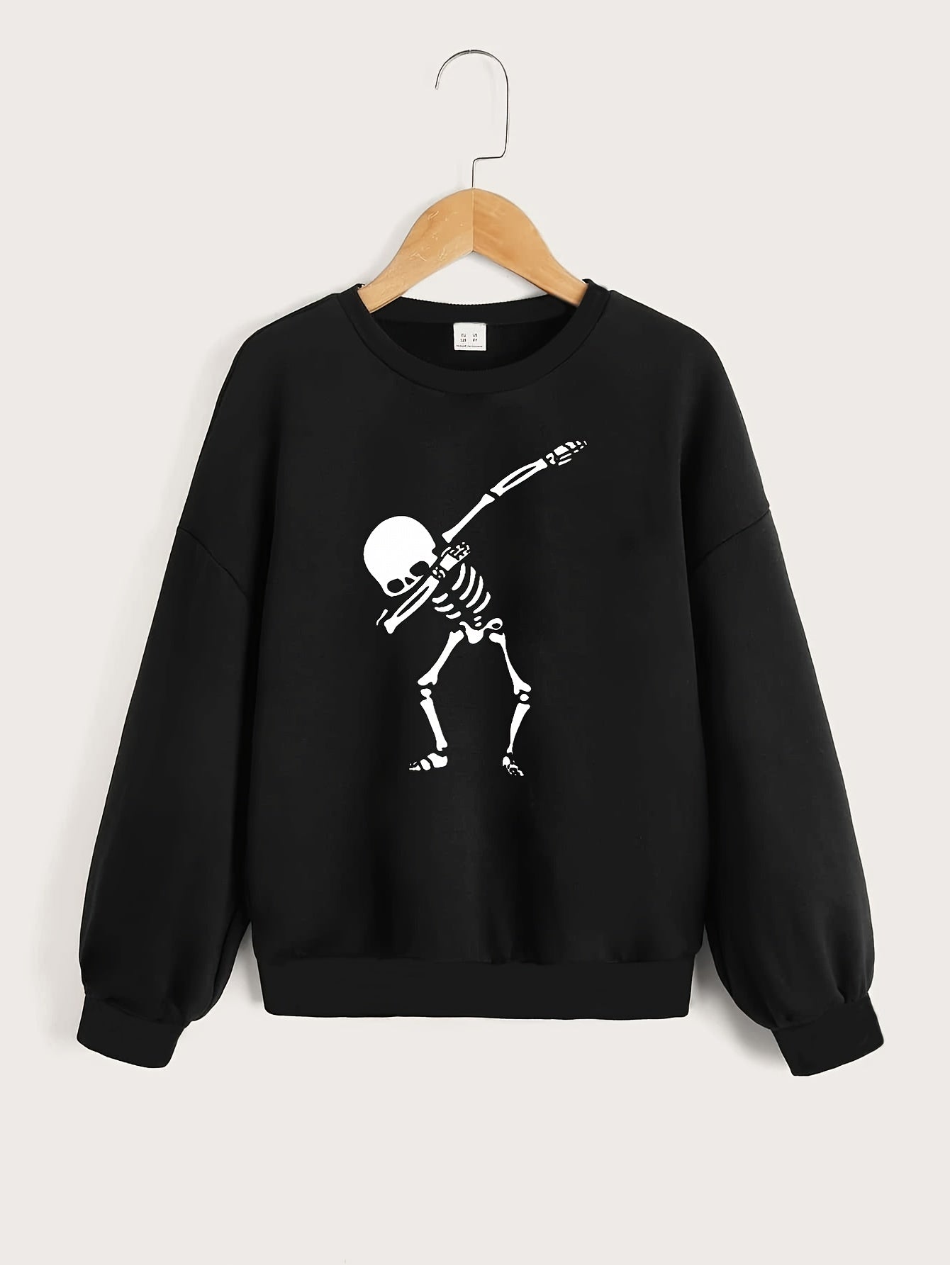 Dancing Skeleton Graphics Pullover for Girls