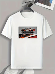 Trucks Print Men's Comfy T-Shirt Active Stretch Tee