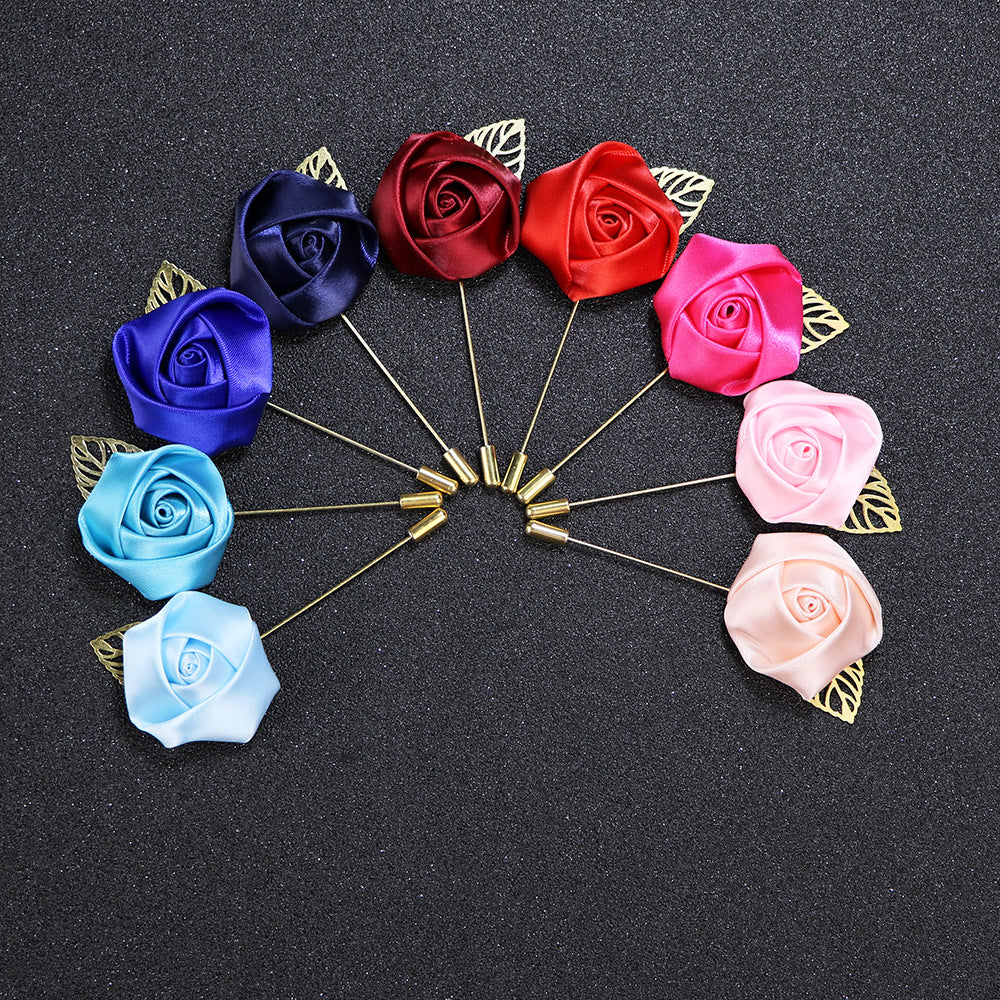 Men's Wedding Groom Rose Suit Brooch