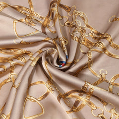 70cm Vintage Chain Print Square Scarf Silk Shawl Women Head Wrap Bandana