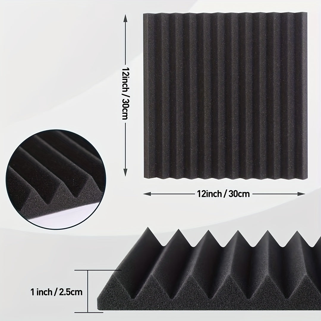 24pcs Acoustic Panels 12x12x1 High Density Foam for Echo Absorption
