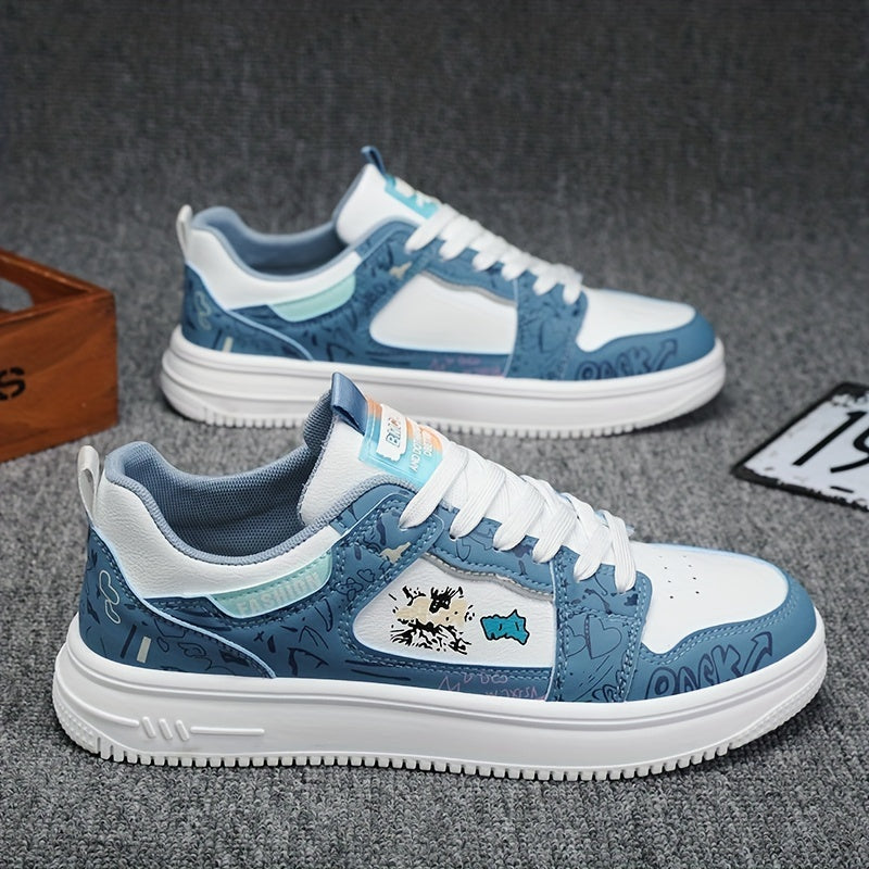 Men's Cartoon Graphic Skate Shoes Lace-Up Sneakers