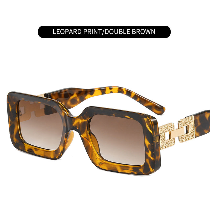 Metal Buckle Square Sunglasses