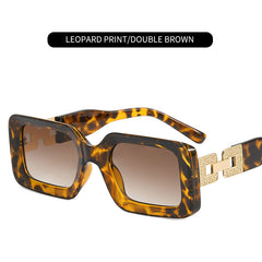 Metal Buckle Square Sunglasses