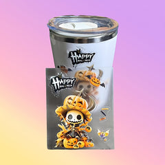 Halloween 5D Sticker Tumbler Cartoon Jack O' Lantern with Pumpkins Bats