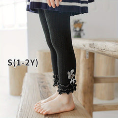 Girls Ruffled Edge Cotton Pantyhose Leggings