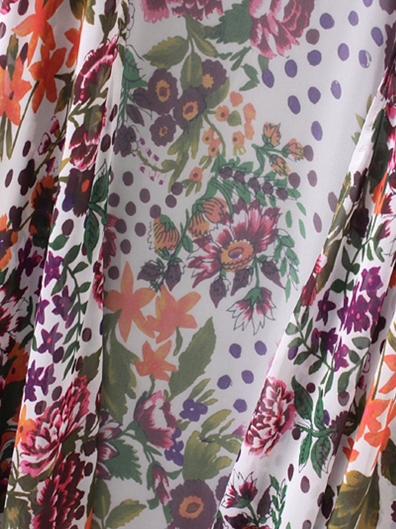 Floral Print Bat Sleeve Cover Up