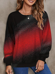 Block Sweatshirt Crew Neck Long Sleeve Casual Sweatshirt