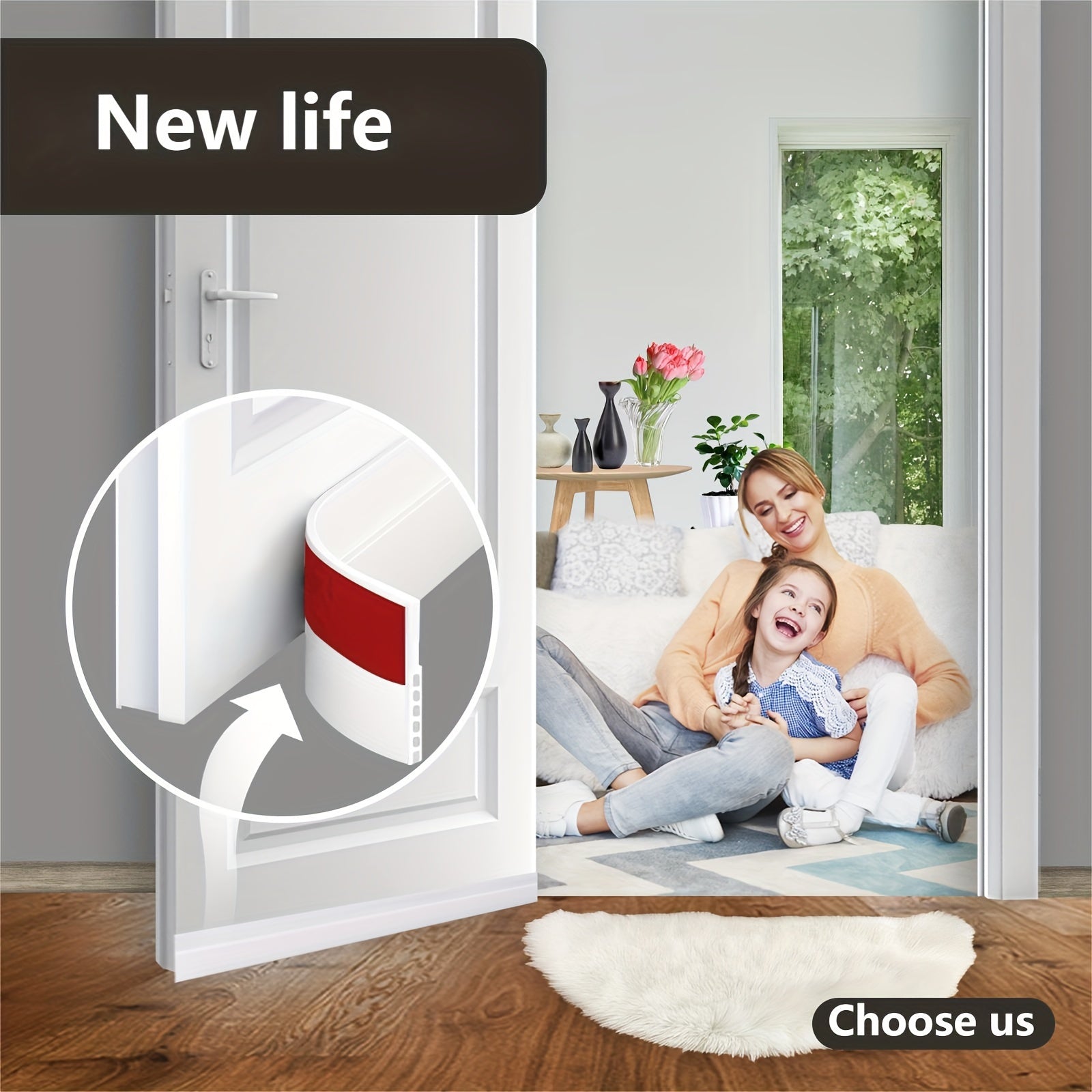 2pcs Door Draft Stopper Under Door Door Draft Stopper Under Door Seal Strip