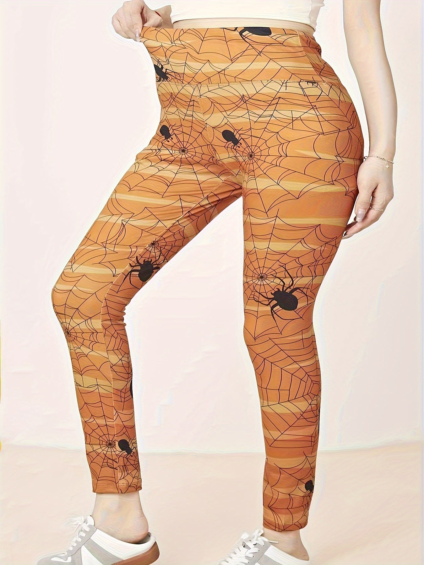 Sports Leggings Women's Plus Piping High Rise Leggings