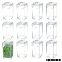 12pcs Clear Bottle Organizer for DIY Mosaic Diamond Painting Bead Crafts