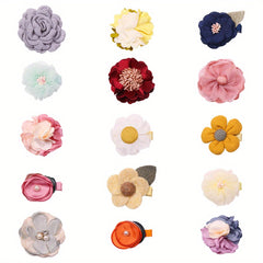 15pcs Chiffon Flower Hairpin Hair Accessories Girls Birthday Gift