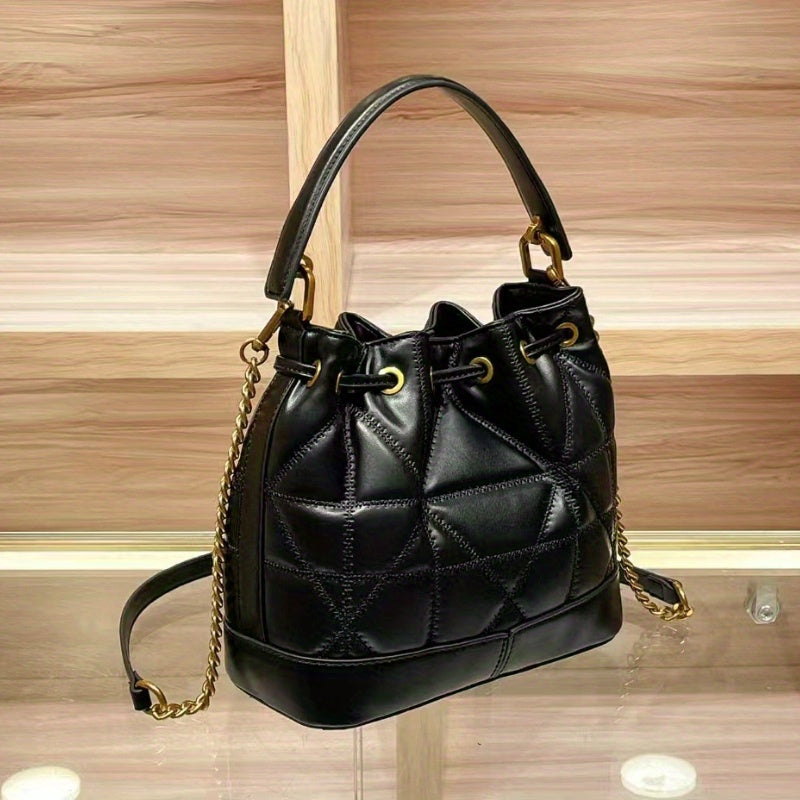 Quilted Crossbody Bag w/ Detachable Strap & Chain Detail