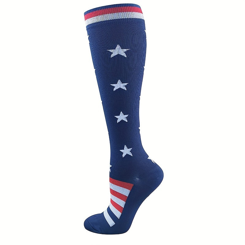 American Flag Calf Socks Knee High Compression Sports Stockings