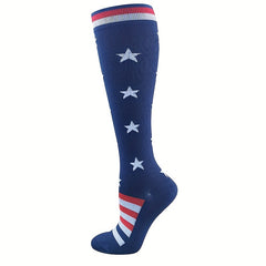 American Flag Calf Socks Knee High Compression Sports Stockings