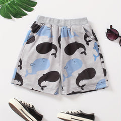 Boys Whale Casual Shorts Comfortable Breathable For Summer Kids Clothes