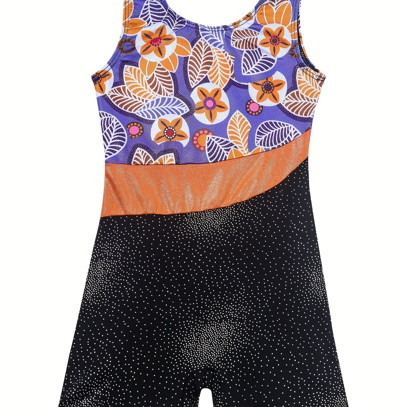 Girls Sleeveless Gymnastics Suit Compression Bodysuit